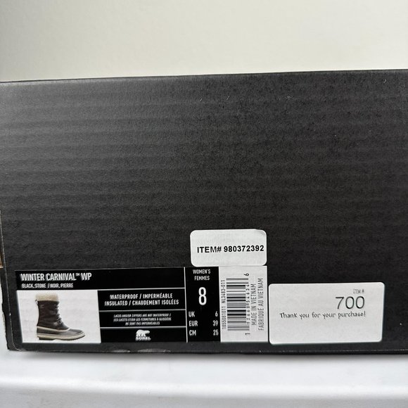 Sorel Womens Winter Carnival Boots Size 8 Black Waterproof Faux Fur Canvas - Picture 13 of 15